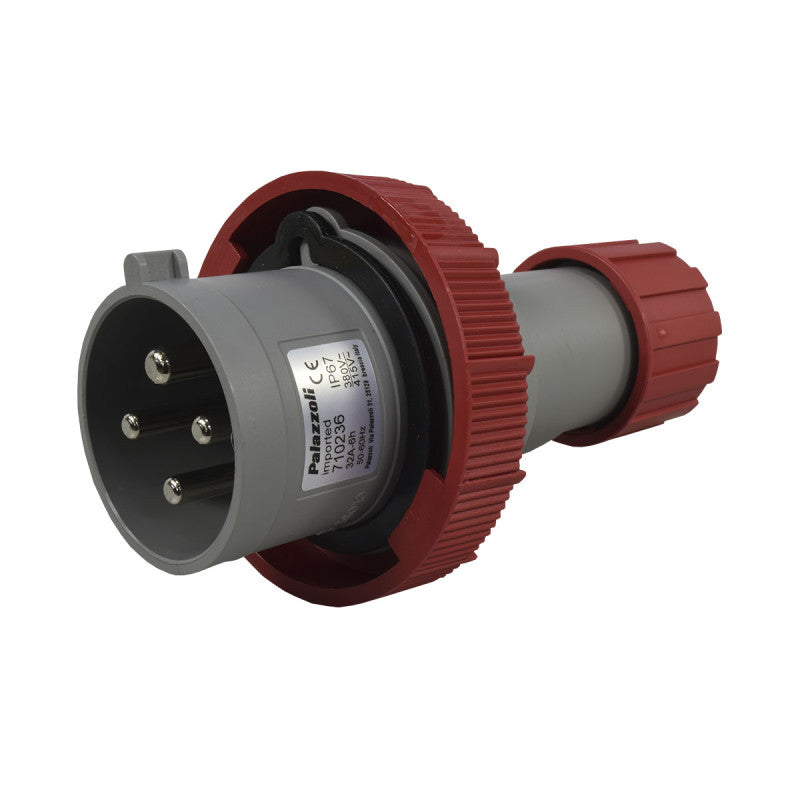 Clavija 32A 3P + T 6H IP67 415V Rojo MULTIMAX PALAZZOLI