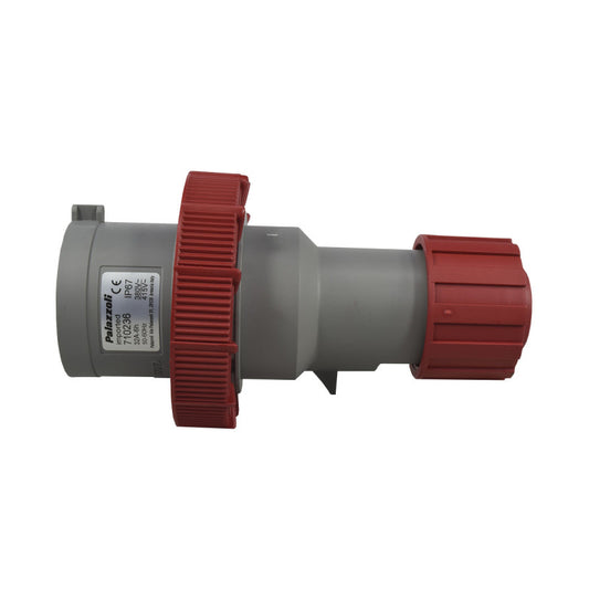 Clavija 32A 3P + T 6H IP67 415V Rojo MULTIMAX PALAZZOLI