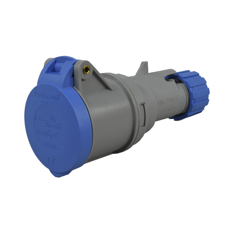 Toma Aérea 16A 2P + T 6H IP44 250V Azul MULTIMAX PALAZZOLI