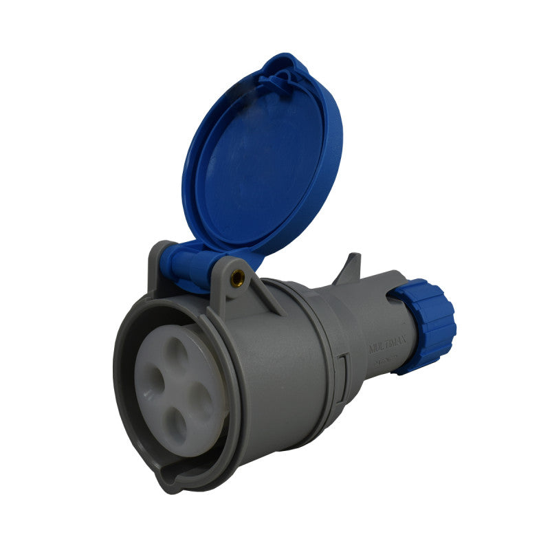 Toma Aérea 16A 3P + T 9H IP44 250V Azul MULTIMAX PALAZZOLI