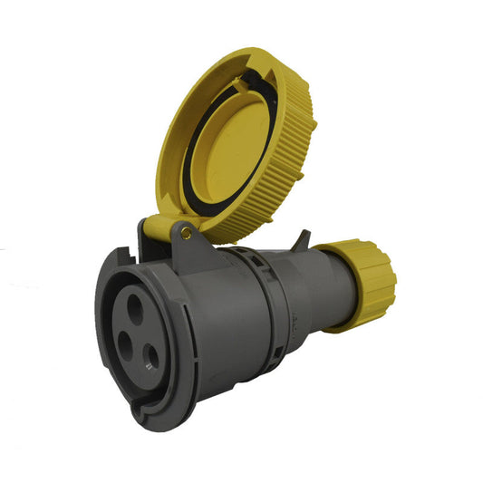 Toma Aérea 32A 2P + T 4H IP67 130V Amarillo MULTIMAX PALAZZOLI