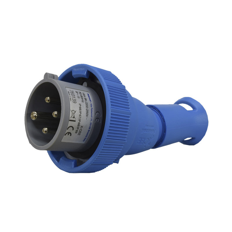 Clavija 16A 3P + T 9H IP67 230V Azul X-CEE PALAZZOLI