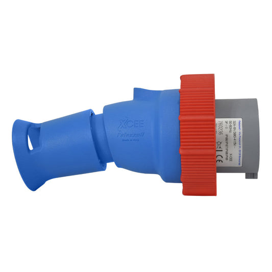 Clavija 32A 3P + T 6H IP67 400V Rojo X-CEE PALAZZOLI
