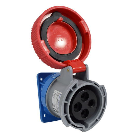 Toma Incrustar 32A 3P + T 3H IP67 400V Rojo X-CEE PALAZZOLI