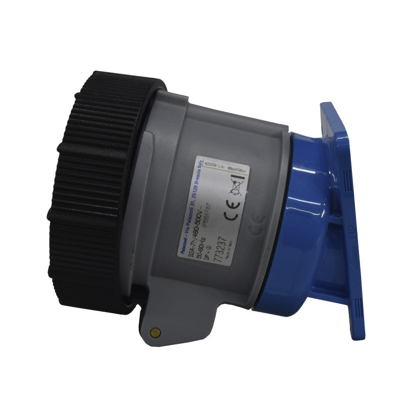 Toma Incrustar 32A 3P + T 7H IP67 500V Negro X-CEE PALAZZOLI