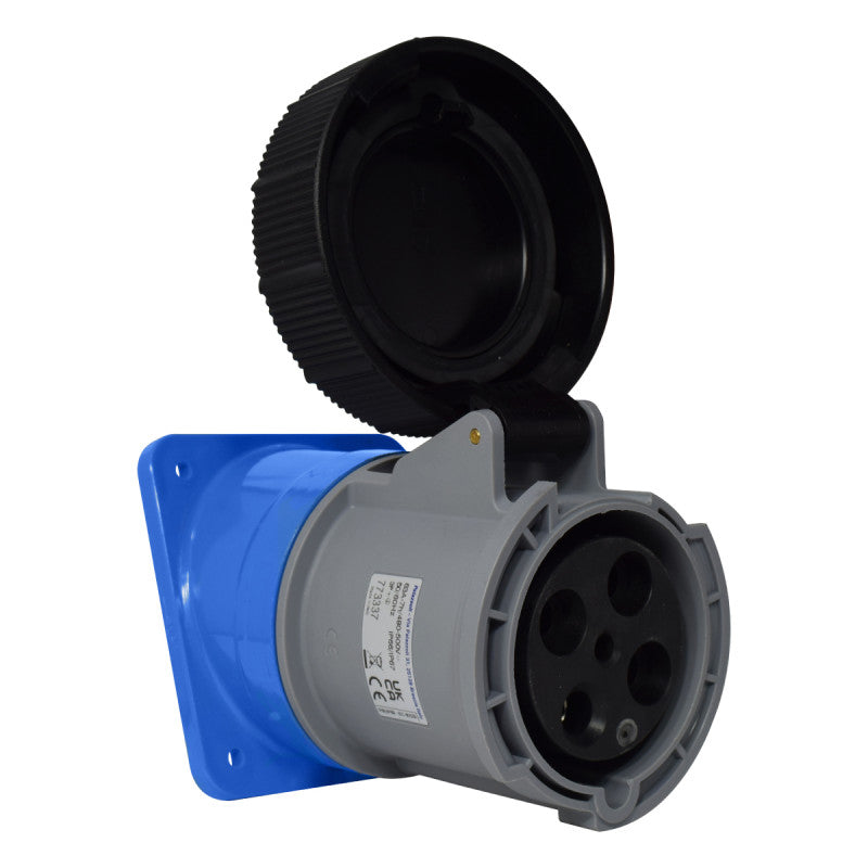 Toma Incrustar 63A 3P + T 7H IP67 500V Negro X-CEE PALAZZOLI