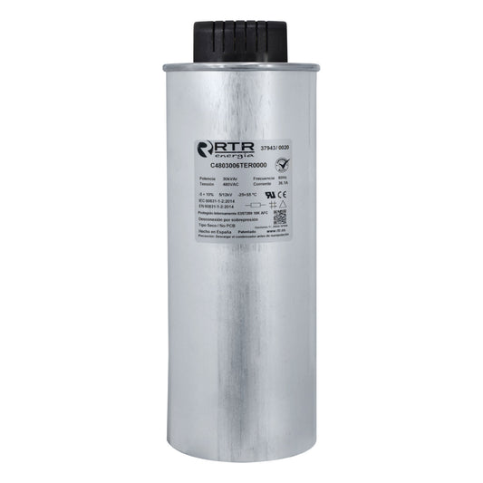 Condensador o Capacitor para Corrección del Factor de Potencia l 40KVAr l 480VAC l 3 X 153,51uF l 48,11Amp l Mod. DWCAP l RTR