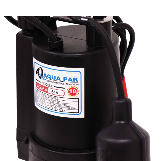Bomba de Achique SIGMA l 1/6HP l 1" l 1x115VAC