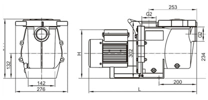 Bomba de Piscina MAAAX PUMP SWPB200 l 2 HP l 110/220V l 2" X 2" l 480 lpm l 21 m
